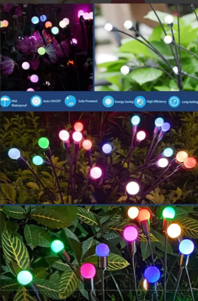 Solar Güneş Enerjili 8 Ledli Renkli Çiçek Tasarımlı Bahçe Aydınlatma Lambası