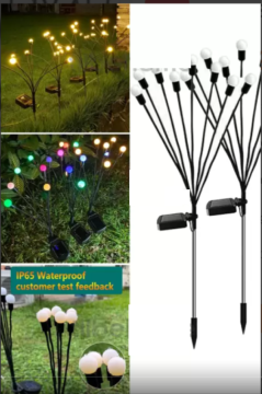 Solar Güneş Enerjili 8 Ledli Renkli Çiçek Tasarımlı Bahçe Aydınlatma Lambası