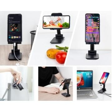 Ayarlanabilir Katlanabilir Masaüstü Telefon Tutucu Stand