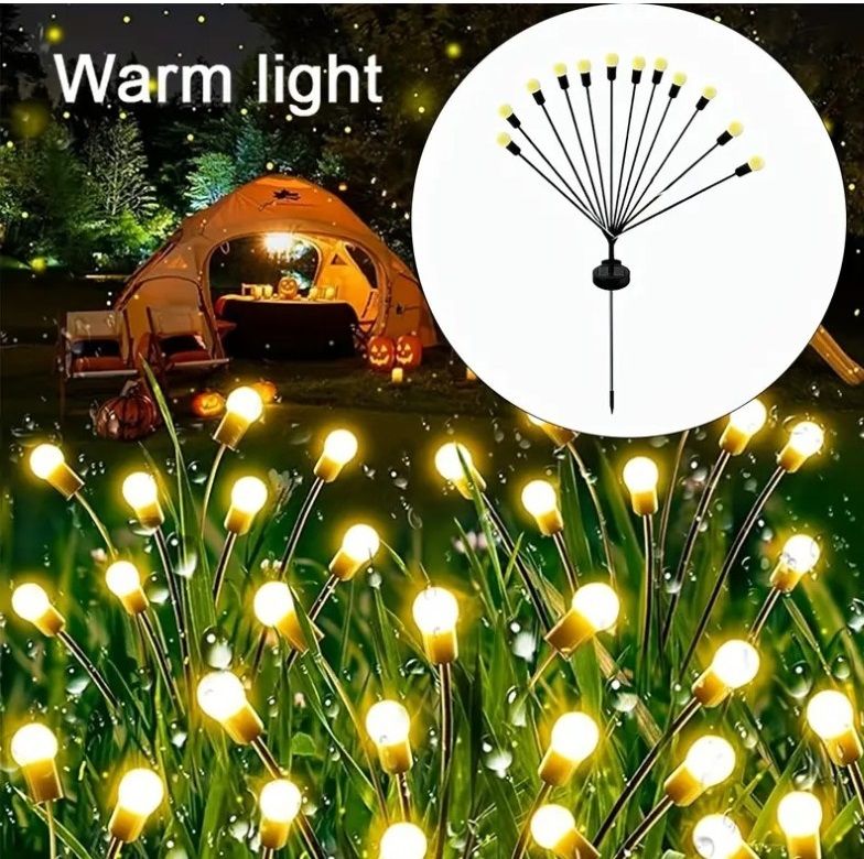 Solar Güneş Enerjili Ateşböceği Bahçe Aydınlatma Işığı 2'li