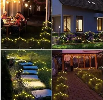 Solar Güneş Enerjili Ateşböceği Bahçe Aydınlatma Işığı 2'li