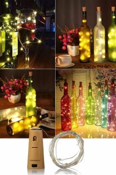 Peri Led Şişe Mantar Tıpa Şeklinde Gün Işığı Pilli Aydınlatma 80cm