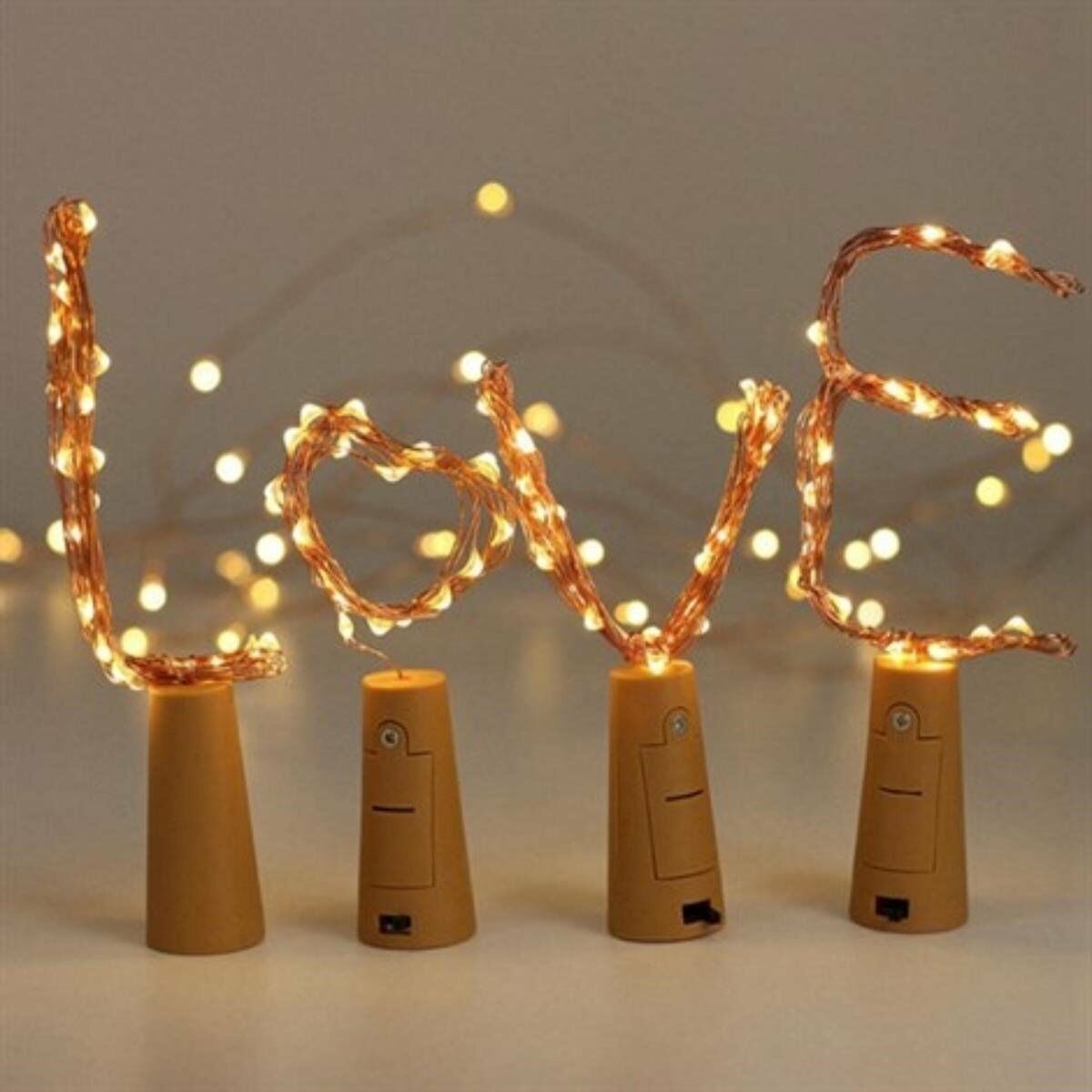 Peri Led Şişe Mantar Tıpa Şeklinde Gün Işığı Pilli Aydınlatma 80cm