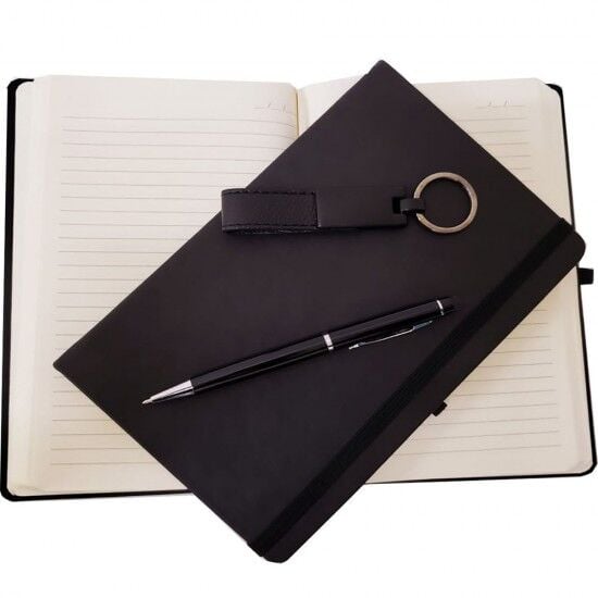 Öğretmenler Günü Siyah Kalem Anahtarlık Defter Seti