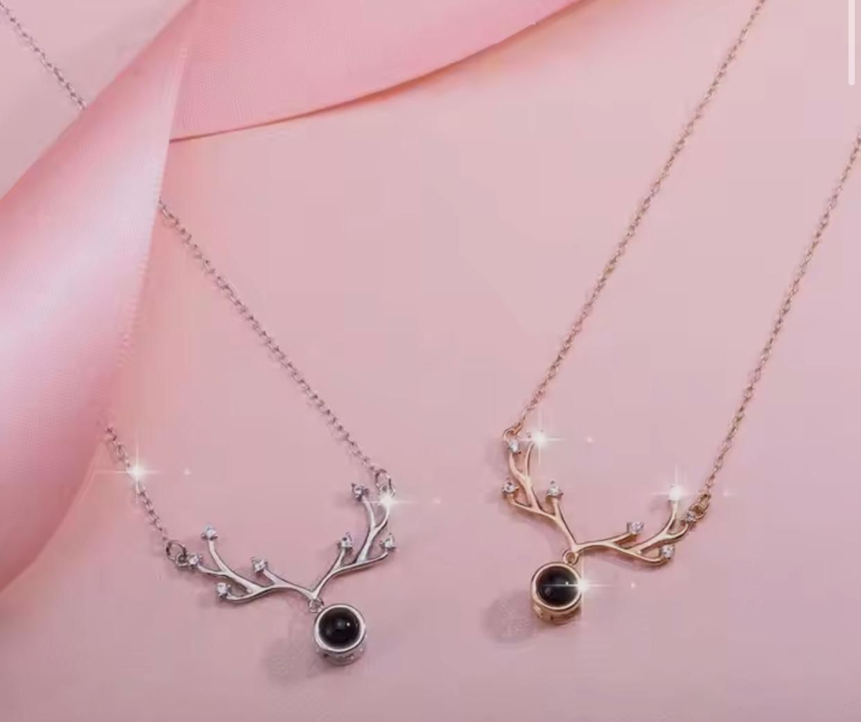 Sevgiliye Hediye 100 Dilde Seni Seviyorum Geyik Tasarımlı Kolye