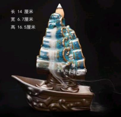 Seramik Yelkenli Gemi Şelale Tasarım Geri Akış (Backflow) Tütsülük