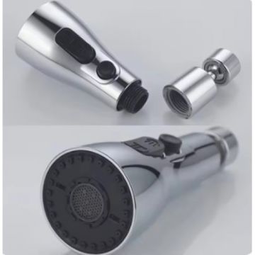 3 Fonksiyonlu Metalik Çift Dönen Musluk Başlığı