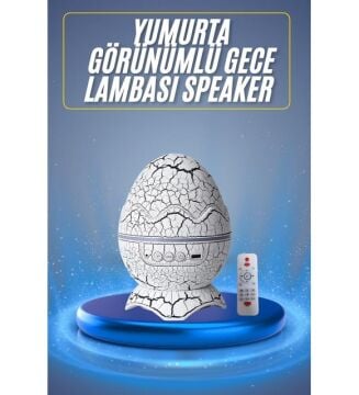 Dinazor Yumurtası Şarjlı Bluetooth Hoparlör Projeksiyon Gece Lambası