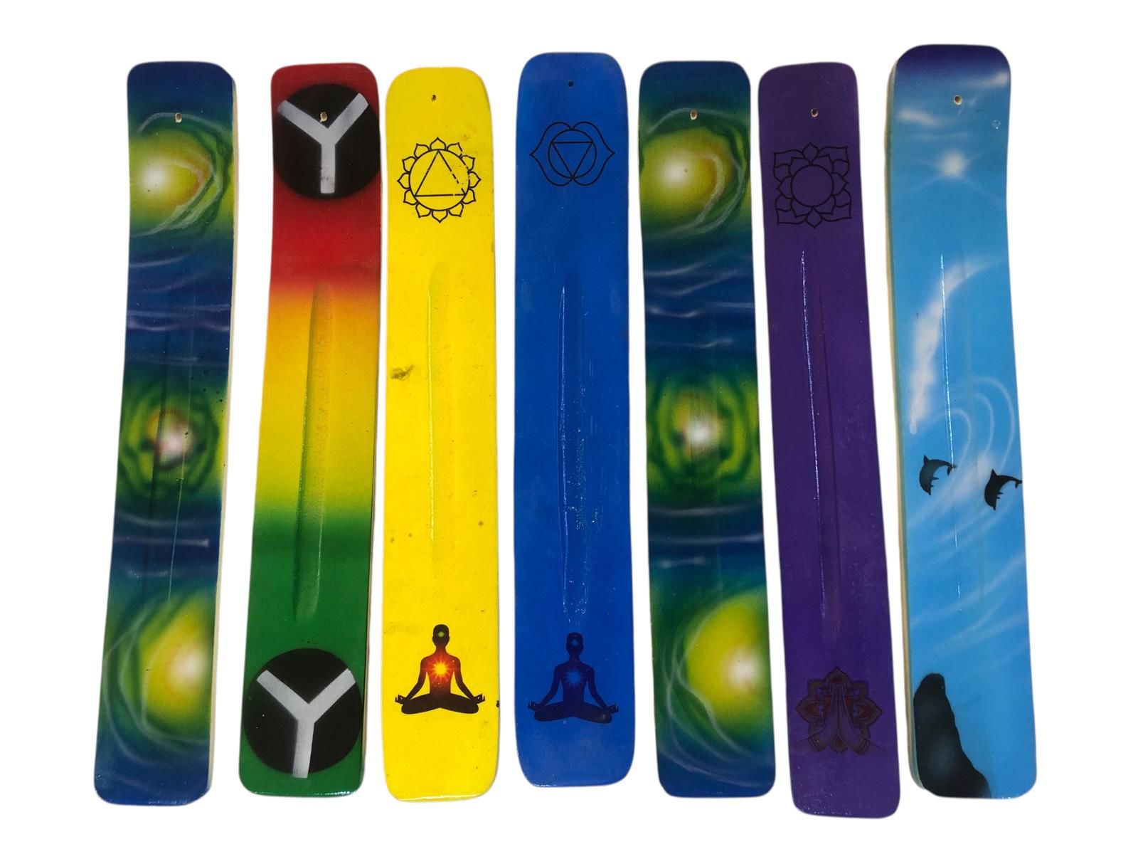 Ahşap Renkli Desenli Kayık Tütsülük