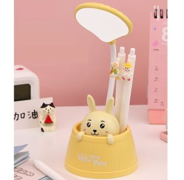 Usb Şarjlı Tavşan Tasarımlı Kalemlikli Masa Lambası