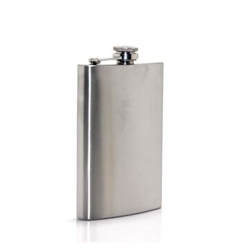 Çelik 8 Oz Gümüş Cep İçki Kanyak Matarası