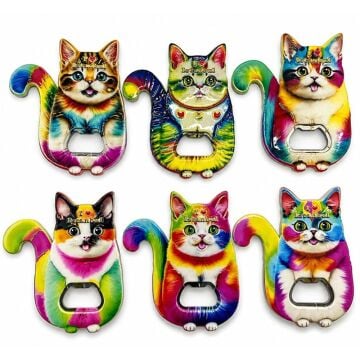İstanbul Manzaralı Kedi Tasarımlı  Magnet Açacak (11cmx10cm)