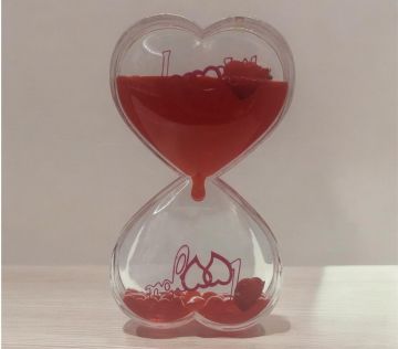 Dekoratif Kalpli Kırmızı Jel Kum Saati