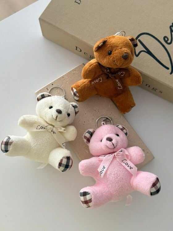 Renkli Peluş Ayıcık Tasarımlı Anahtarlık Ve Çanta Süsü