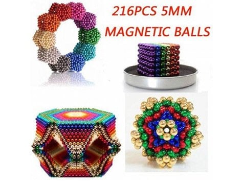 Renkli Manyetik Mıknatıs Toplar 5Mm 216 Adet Neocube Neo Cube Küp