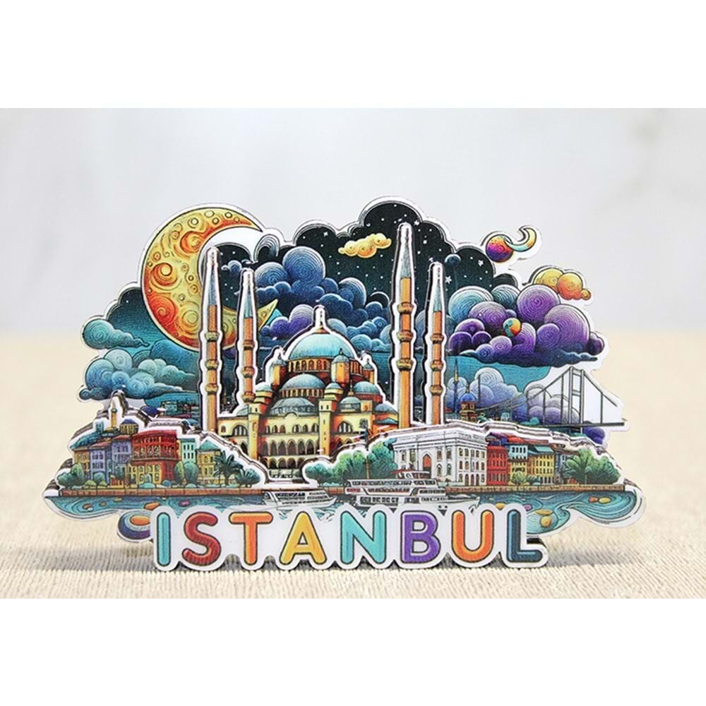 İstanbul Tasarımlı Ahşap Magnet  Açacak (11cmx9 cm)