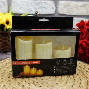 Dekoratif Alevsiz Eriyen Mum Şeklinde Silindir 3'lü Mum