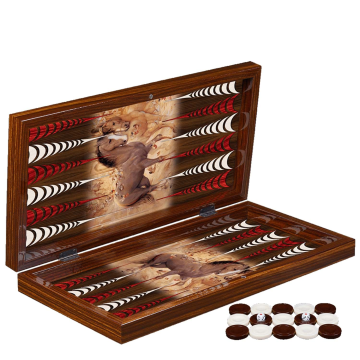 Özel Tasarlanmış At Desenli El İşi Tavla Oyunu