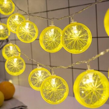 2 Metre 10 LED Limon Dilimi Dekoratif Pilli Işık Zinciri 2 Fonksiyonlu