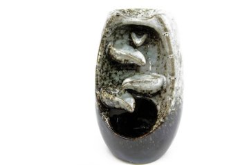 Hediyelik Geri Akış Şelale Gri Seramik Buhurdanlık