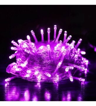 8 Fonksiyonlu Mor Yılbaşı Ağacı Işığı 220V İp led Lamba (10 Metre)