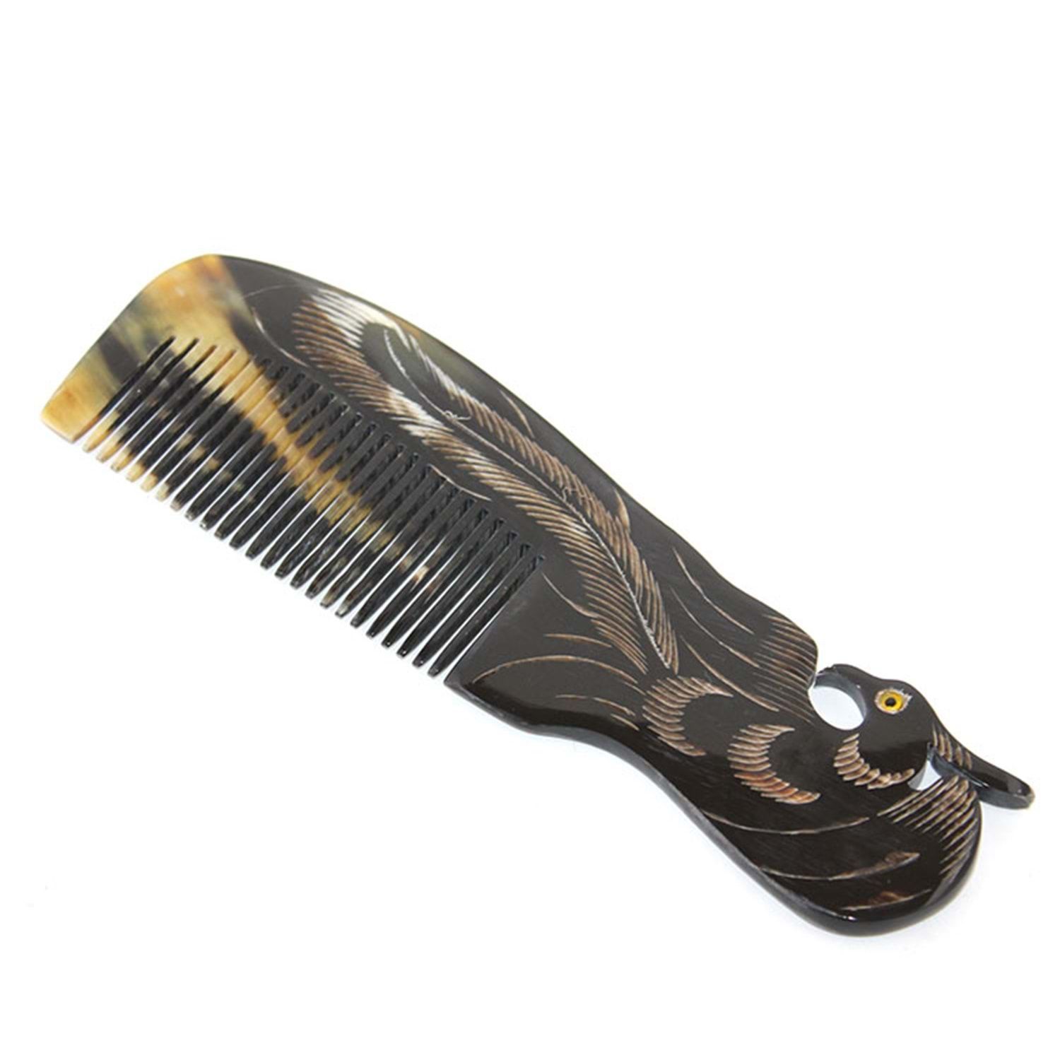 Tavus Kuşu Tasarımlı Kemik Tarak