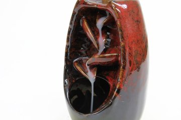 Hediyelik Geri Akış Şelale Kırmızı Seramik Buhurdanlık (14cm)