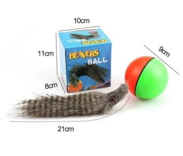 Hareketli Sesli Peluş Toplu Fare Pilli Kedi Oyuncağı