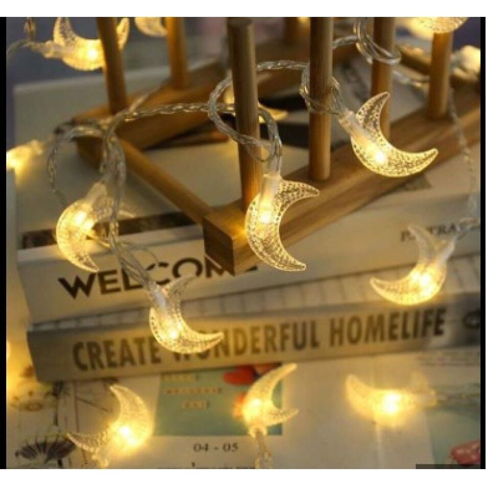 20 LED Pilli 2 Fonksiyonlu Ay Figürlü Dekoratif Işık (3 mt)