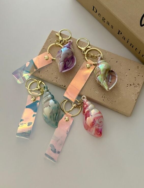 Deniz Kabuğu Tasarımlı Anahtarlık Ve Çanta Süsü