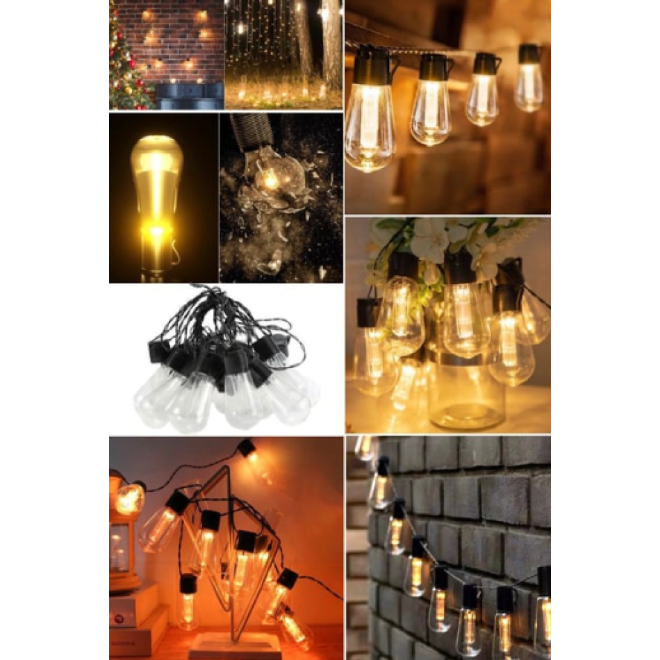 10 LED 220V Dekoratif Gün Işığı Armatür Zincir (5 Metre)