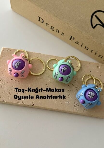 Taş Kağıt Makas Tasarımlı Anahtarlık Ve Çanta Süsü