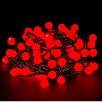 28 LED Kırmızı Top LED Işık - Siyah Kablolu & Ek Yapılabilir (5 mt)