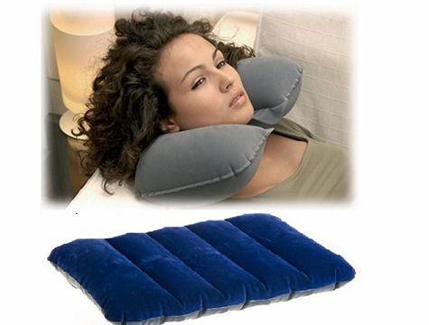 Havalı Ortopedik Seyahat Boyun Yastığı ve Minder 2'li set