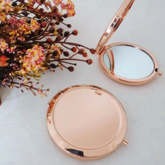 Baskı Yapılabilir Rose Kapaklı Makyaj Aynası