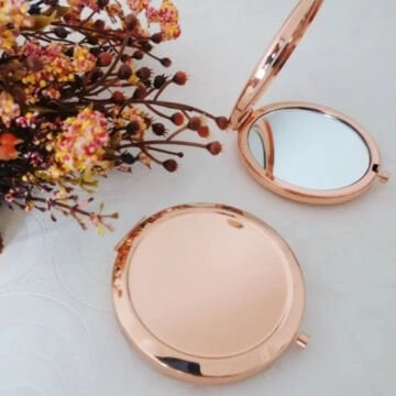 Baskı Yapılabilir Rose Kapaklı Makyaj Aynası