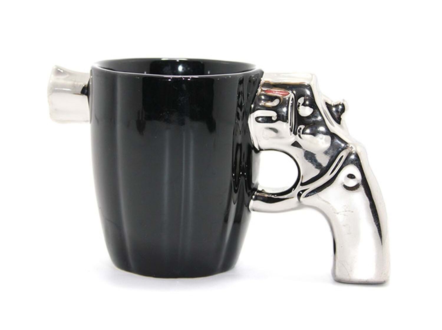 Silah Tasarımlı Gümüş Renk Kupa Bardak