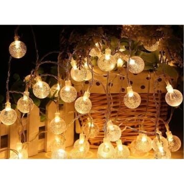 28 LED  5 mt Kristal Top LED Işık Gün İşığı Şeffaf Kablolu (Eklemeli)