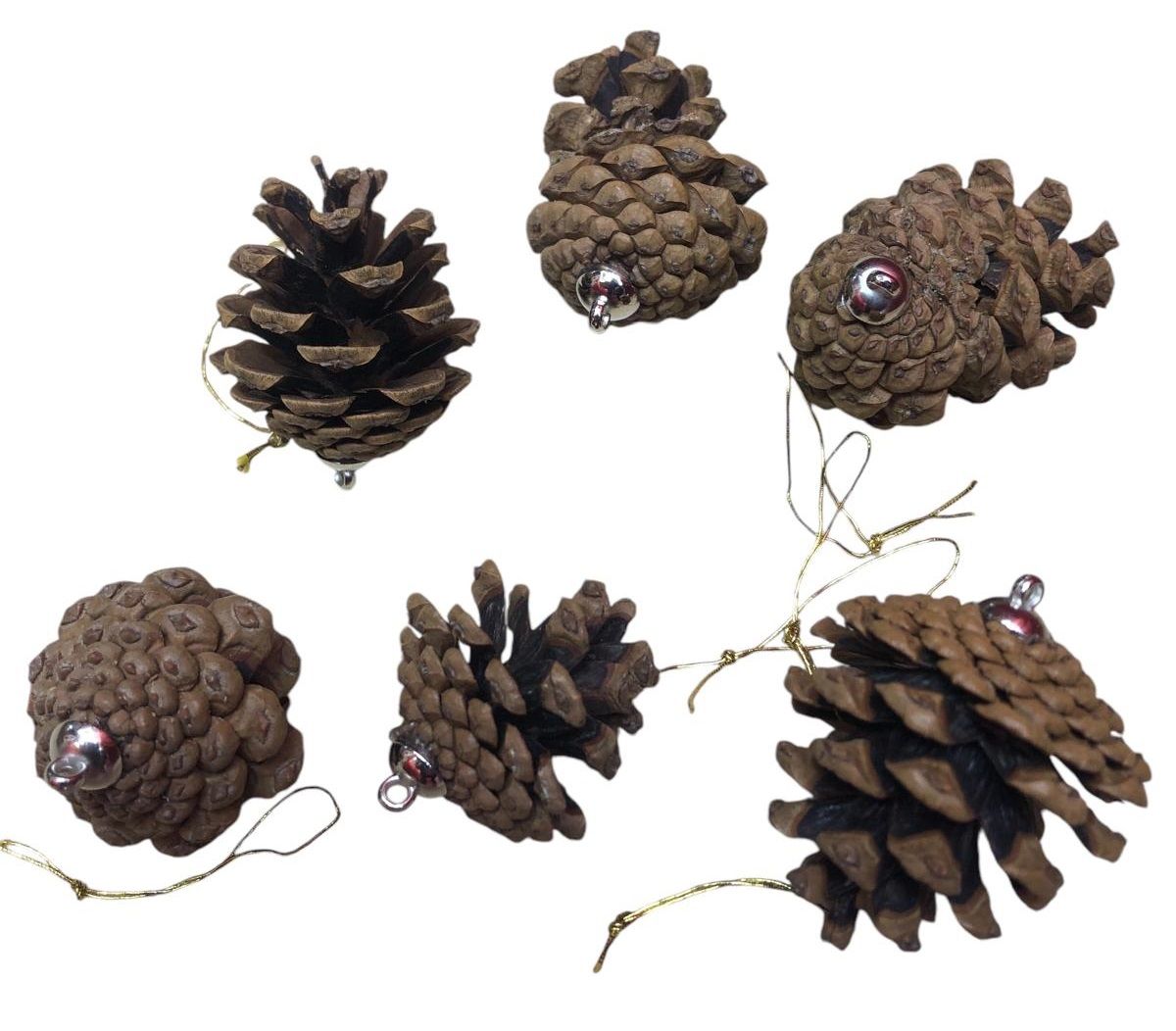 Kozalak Yılbaşı Çam Ağacı Süsü (6 Adet)