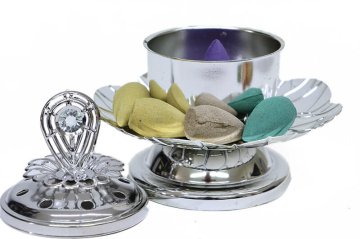 Metal Kapaklı Tasarımlı Dekorlu Buhurdanlık