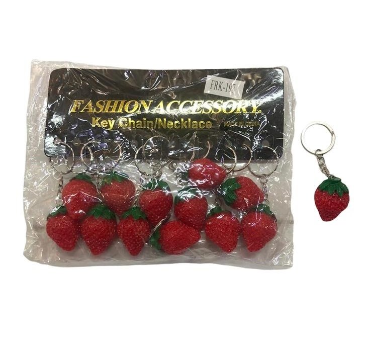 Çilek Tasarımlı Anahtarlık Çanta Süsü (12 Adet)