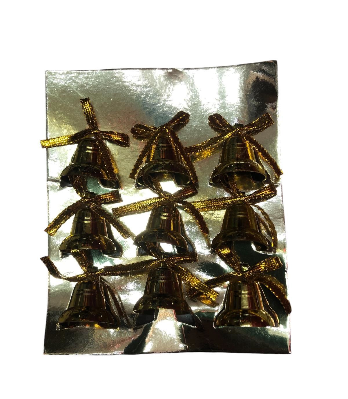 Gold Çan Yılbaşı Çam Ağacı Süsleri (9 Adet)