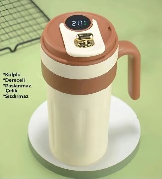 Dijital Isı Göstergeli Çelik Termos Mug (700 ml)