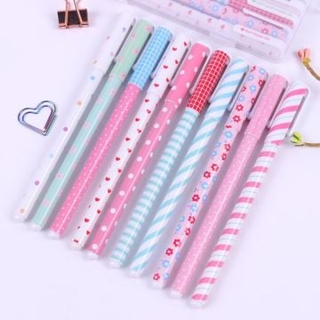 Renkli Tasarımlı Jel Promosyon Tükenmez Kalem Seti 10'lu