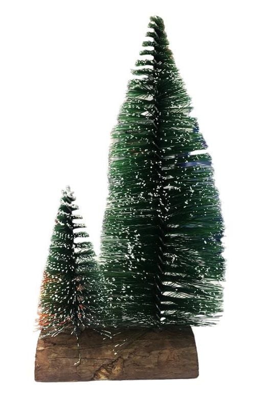 Dekoratif 2'li Çam Ağacı Yılbaşı Biblosu (20 cm)