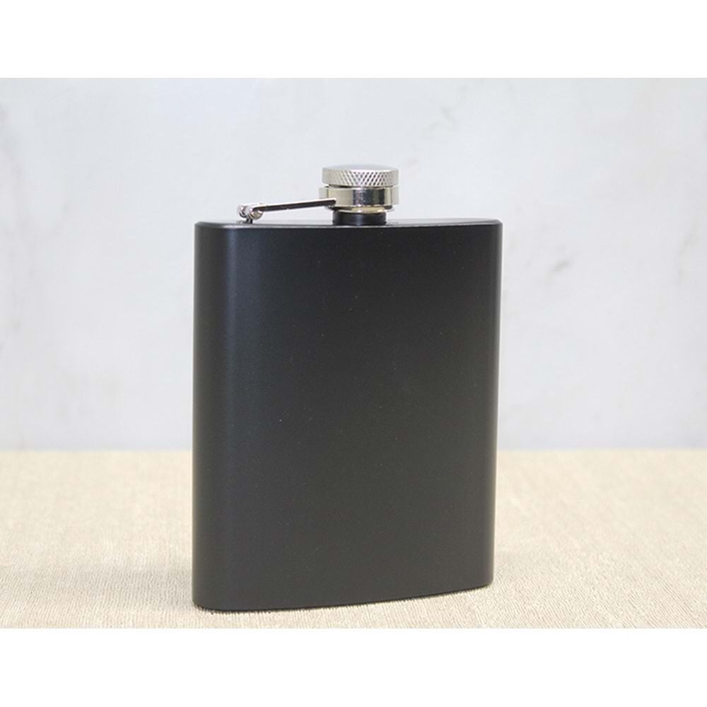 7 Oz Siyah Çelik Cep İçki Kanyak Matarası