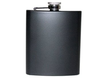 7 Oz Siyah Çelik Cep İçki Kanyak Matarası
