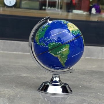 Masaüstü Standlı Dekoratif Dünya Küresi Mavi