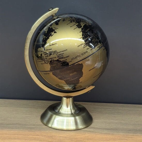 Masaüstü Standlı Dekoratif Gold Dünya Küresi