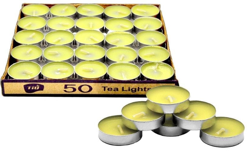 Sarı Yuvarlak Tealight Mum (50 Adet)